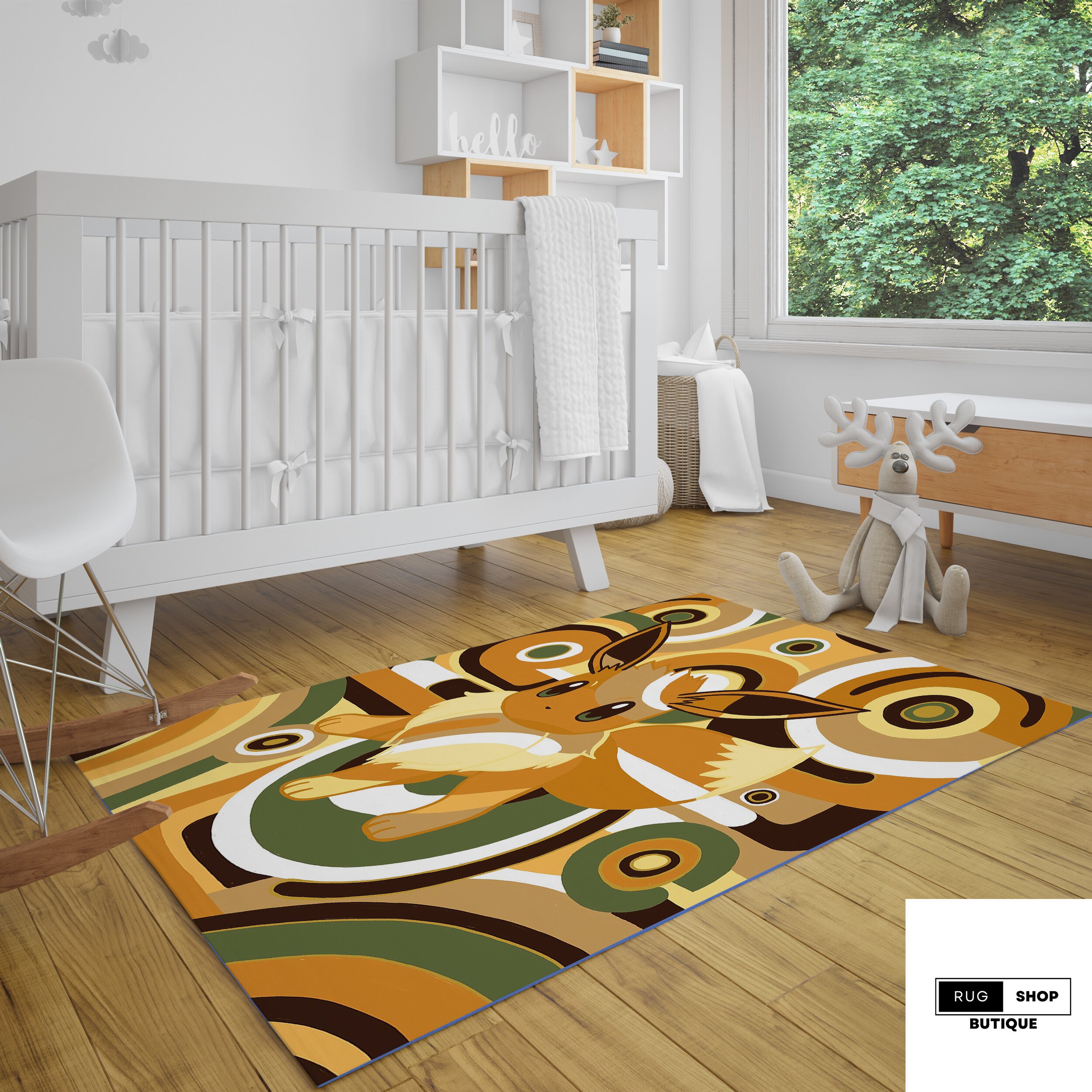 Discover PokeAnime Eevee Rug, Animation Rug, Popular Rug, Modern Rug, Custom Rug, Adult Rug, Fantastic Rug