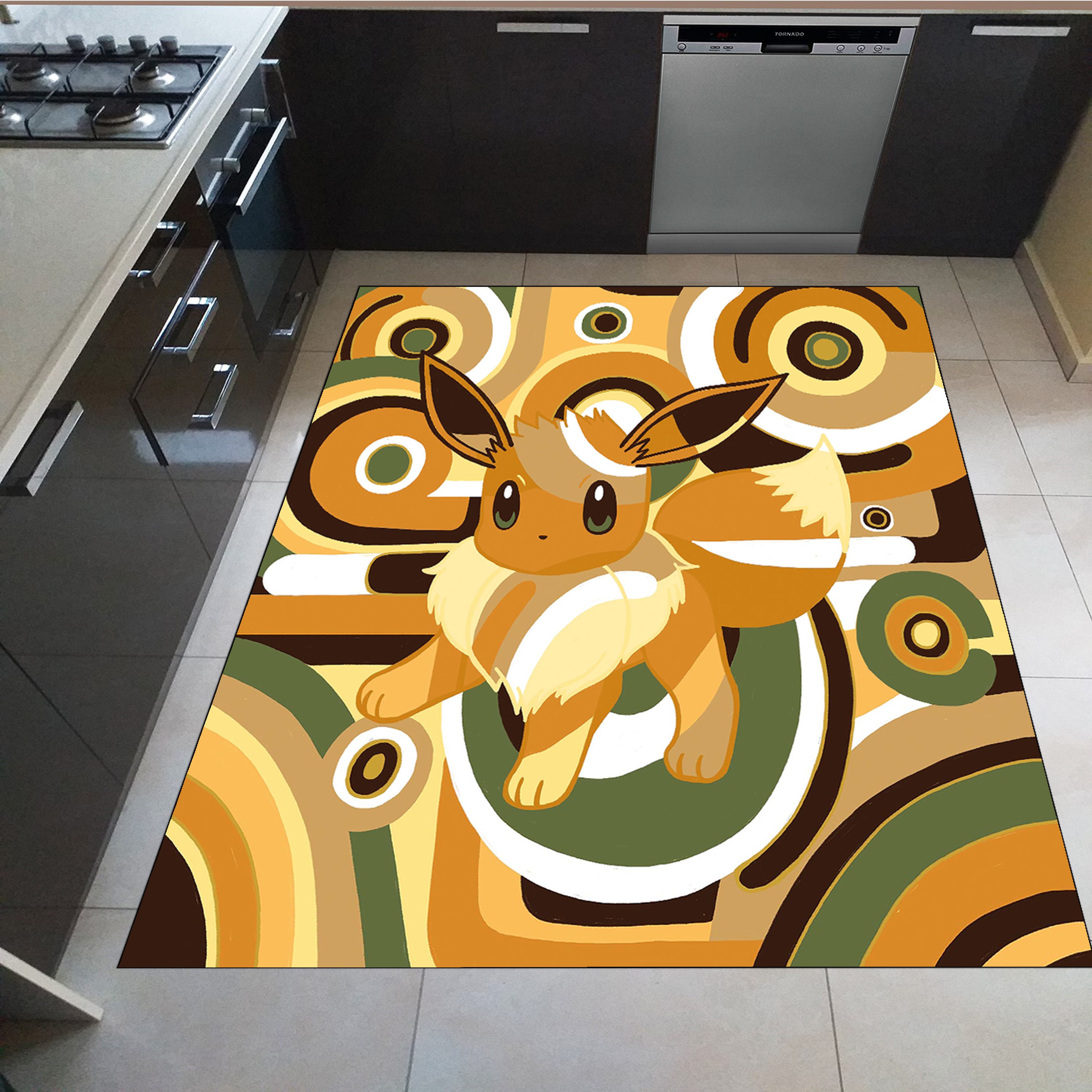 Discover PokeAnime Eevee Rug, Animation Rug, Popular Rug, Modern Rug, Custom Rug, Adult Rug, Fantastic Rug