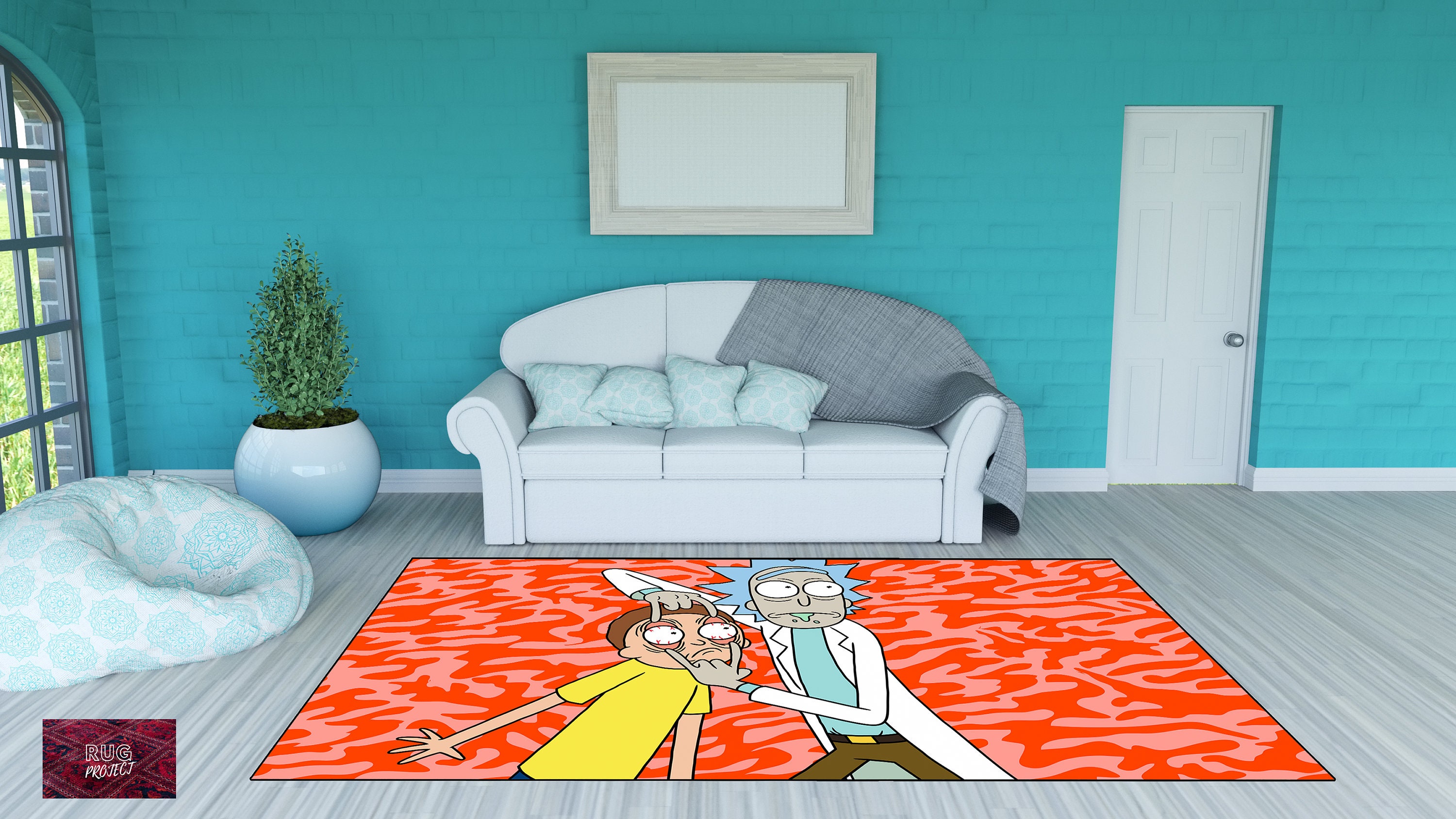 Discover Rick Anime Rug, Rickandmorty Anime Rug, Anime Gift Rug, Gift for the home, Gift for the him, Gift for the anime