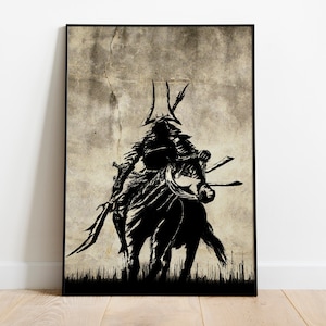 Japanese Art Poster Print | Samurai Ghost Poster | Japanese Poster | Room Decor | Wall Decor | Japanese Decor | Japanese Gifts | Samurai