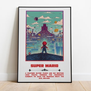 Mario Poster Print | Gaming Poster | Room Decor | Wall Decor | Gaming Decor | Gaming Gifts | Video Game Poster | Video Game Print