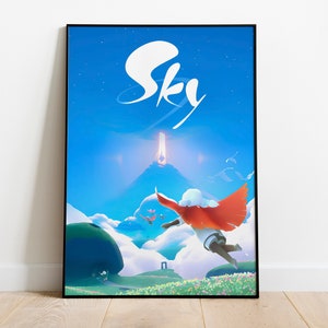 Himmel Poster Print | Gaming Poster | Zimmer Dekor | Wanddekoration | Gaming Dekor | Spiele Geschenke | Videospiel Poster | Videospiel Print