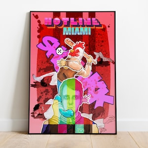 Hotline Miami Poster Print | Gaming Poster | Room Decor | Wall Decor | Gaming Decor | Gaming Gifts | Video Game Poster | Video Game Print