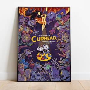 Cuphead Poster Print | Gaming Poster | Room Decor | Wall Decor | Gaming Decor | Gaming Gifts | Video Game Poster | Video Game Print