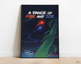 A Dance of Fire and Ice Poster Print | Gaming Poster | Room Decor | Wall Decor | Gaming Decor | Gaming Gifts | Video Game Poster |