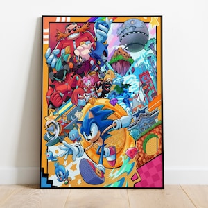 Sonic Poster Print | Gaming Poster | Room Decor | Wall Decor | Gaming Decor | Gaming Gifts | Video Game Poster | Video Game Print