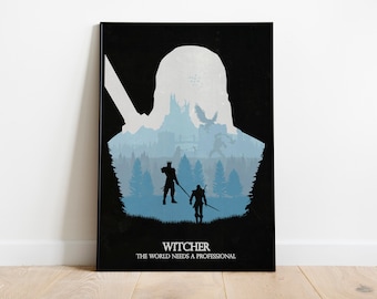 Póster impreso de The Witcher / Póster de juegos / Decoración de habitaciones / Decoración de paredes / Decoración de juegos / Regalos de juegos / Póster de videojuegos / Impresión de videojuegos