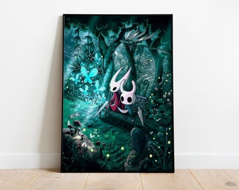 Hohler Ritter Poster Druck | Gaming Poster | Zimmer Dekor | Wanddekoration | Gaming Dekor | Spiele Geschenke | Videospiel Poster | Videospiel Print