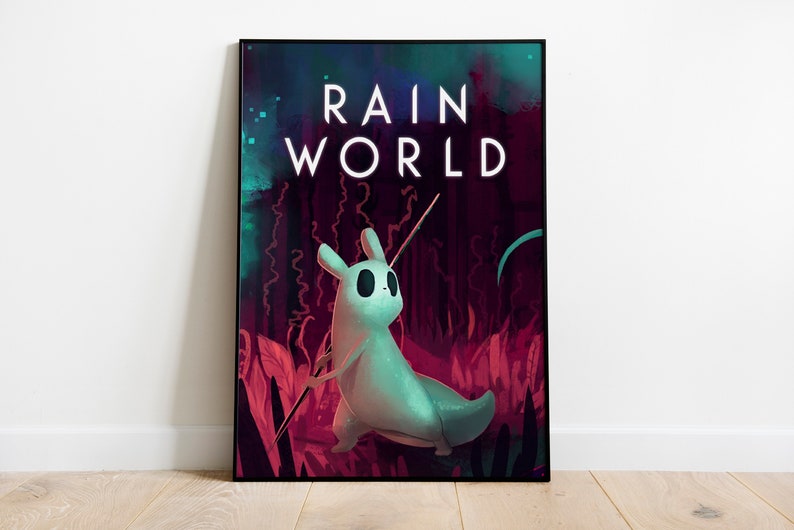 Rain World Poster Print Gaming Poster Room Decor Wall Decor Gaming Decor Gaming Gifts Video Game Poster Video Game Print image 1