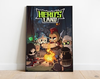 Heldenland-posterafdruk | Gamingposter | Kamerdecoratie | Wanddecoratie | Gamingdecoratie | Gamingcadeaus | Videogameposter | Videogameafdruk