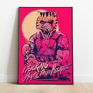 Hotline Miami Poster Print | Gaming Poster | Room Decor | Wall Decor | Gaming Decor | Gaming Gifts | Video Game Poster | Video Game Print