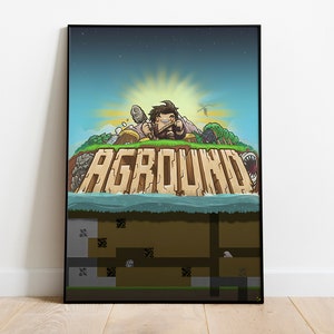 Aground Poster Print | Gaming Poster | Room Decor | Wall Decor | Gaming Decor | Gaming Gifts | Video Game Poster | Video Game Print