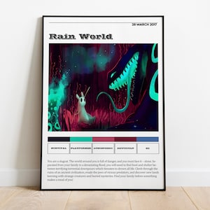 Rain World Poster Print | Gaming Poster | Room Decor | Wall Decor | Gaming Decor | Gaming Gifts | Video Game Poster | Video Game Print