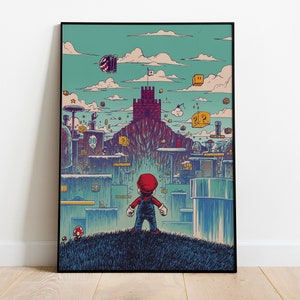 Mario-posterafdruk | Gamingposter | Kamerdecoratie | Wanddecoratie | Gamingdecoratie | Gamingcadeaus | Videogameposter | Videogameafdruk