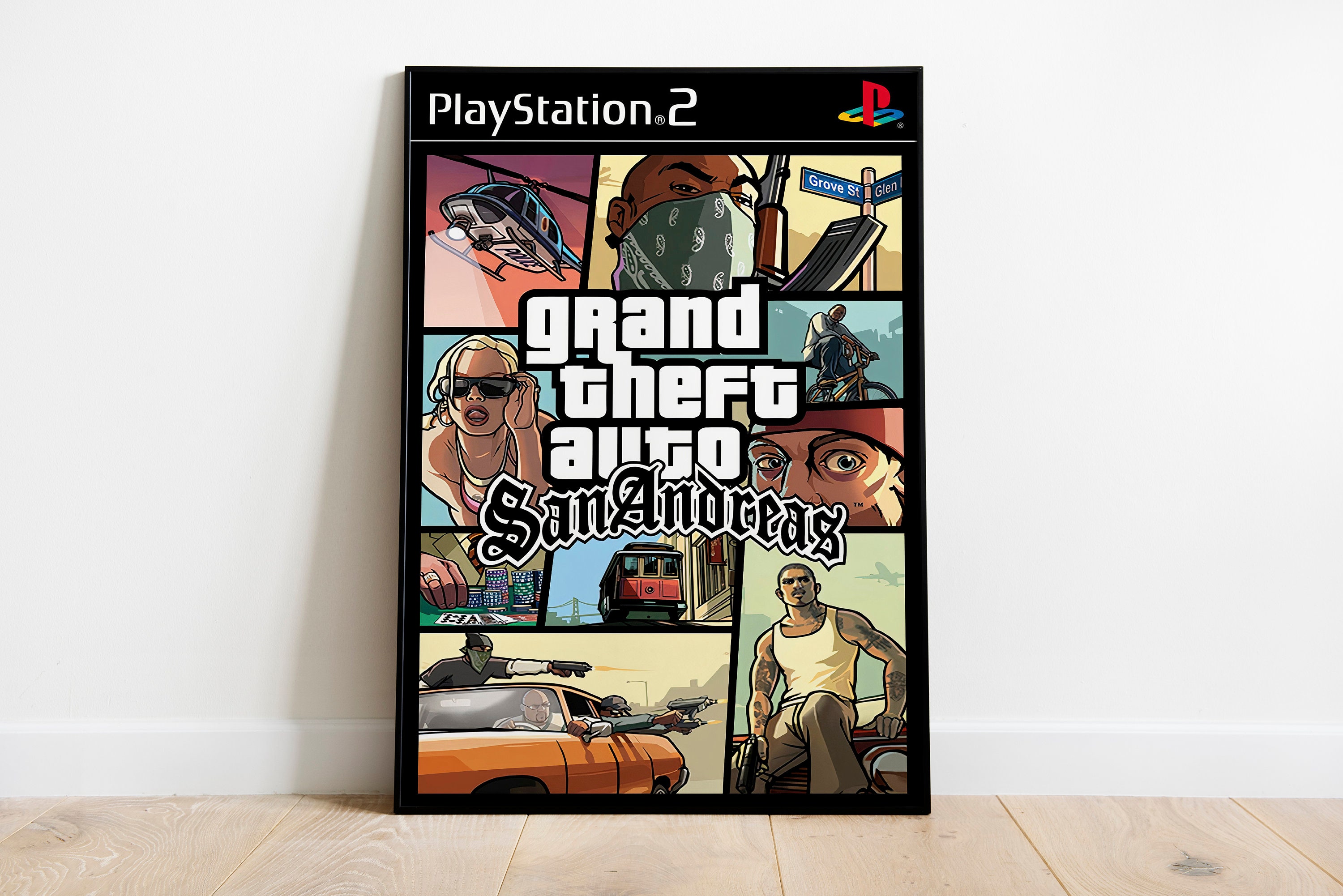 Grand Theft Auto San Andreas GTA Poster Poster Decorative Painting Canvas  Wall Posters and Art Picture Print Modern Family Bedroom Decor Posters