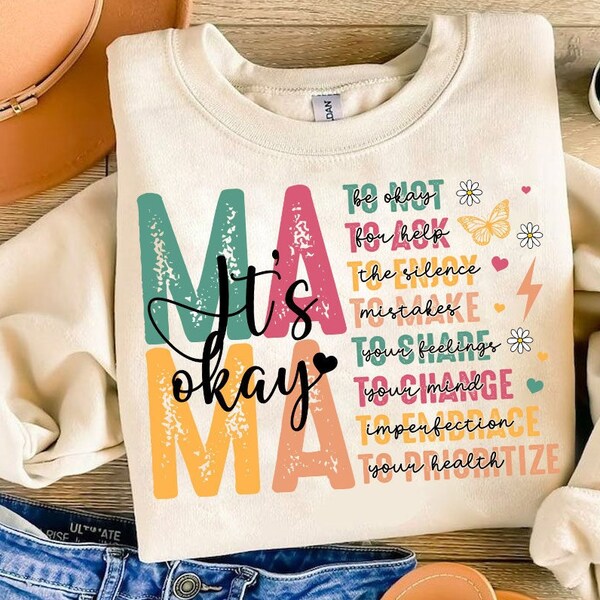 Retro Mama It's Okay PNG Digital File Sublimation Design, One Mental Health Breakdown, Mama Png, Mental Health Matters Png, Mothers Day Gift