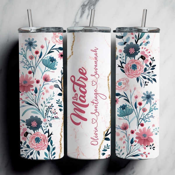 Cadeau Madre pour maman espagnole pour cadeau de fête des mères, Sublimation de gobelet de fête des mères, Madre Tumbler Wrap, Custom Skinny Tumbler Regalo Para Mama