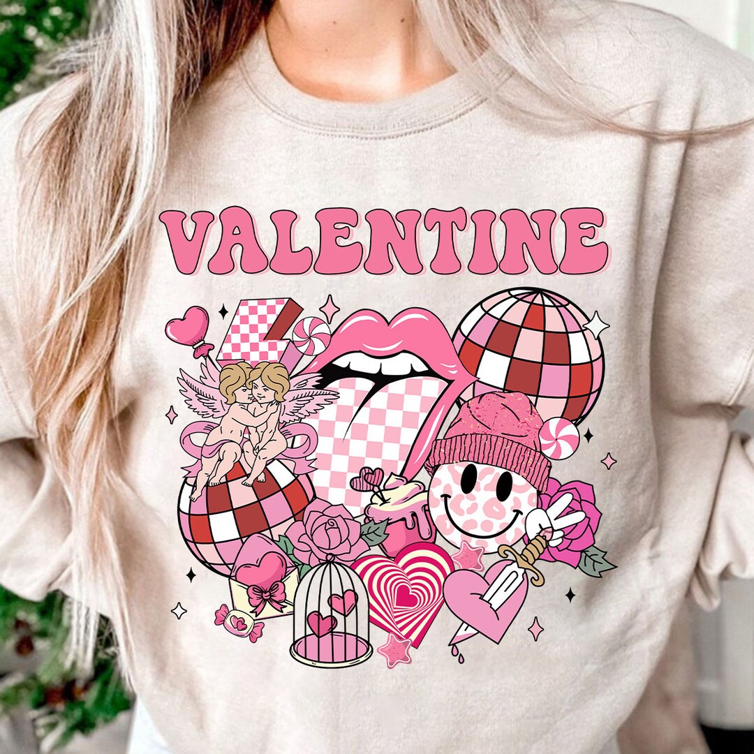 Retro Valentine's Day Shirt PNG, Groovy Valentine Png, Smiley Face ...