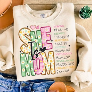 She is Mom PNG, Retro Mother PNG, Blessed Mom Png, Mom Shirt, Mom Life Png, Mother's Day Png, Mom Png, Gift for Mom, Retro Mama Quotes