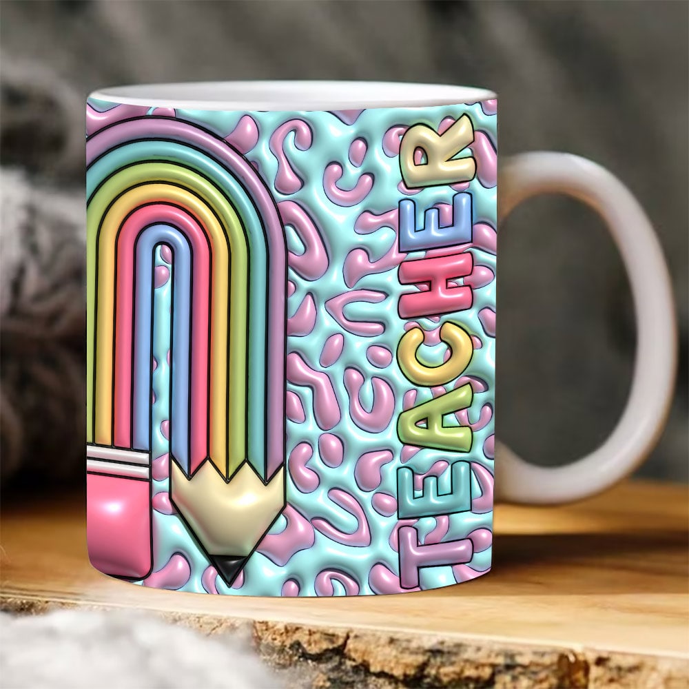 Rainbow Cane Corso Mug Wrap  Sublimation Coffee CupDesigns