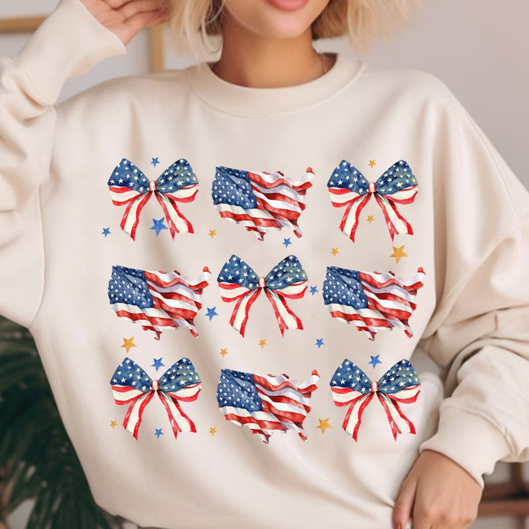 Coquette American Flag Png, Coquette Bow Png, 4th of July Sublimation ...