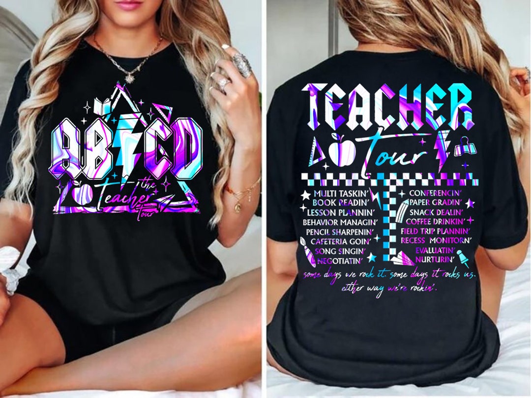Retro Teacher Png, ABCD Teacher Tour Png, Back to School, End of Year ...