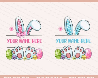 Easter Bunny Custom Name png sublimation design, Easter Bunny png, customize, Easter Rabbit png, Girl Boy Easter Png, Kids Easter Png