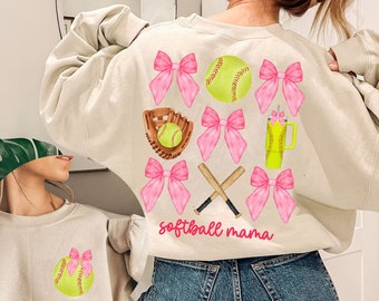 Softball Coquette Bow png, Soft Girl Era png, Baseball Png, Coquette Softball Png, Social Club png, Pink Bow design, Softball, Softball mom