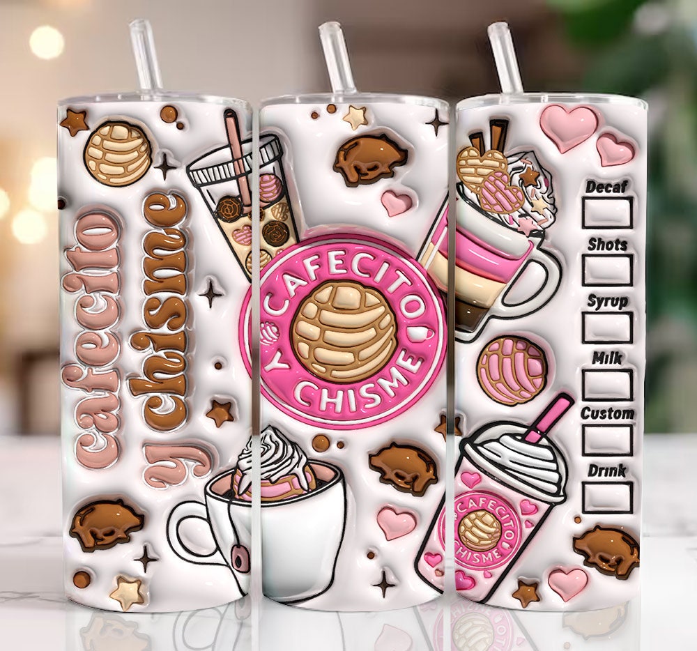 Cafesito y Chisme Pan Dulce UV DTF Cup Wrap – Evalaxx