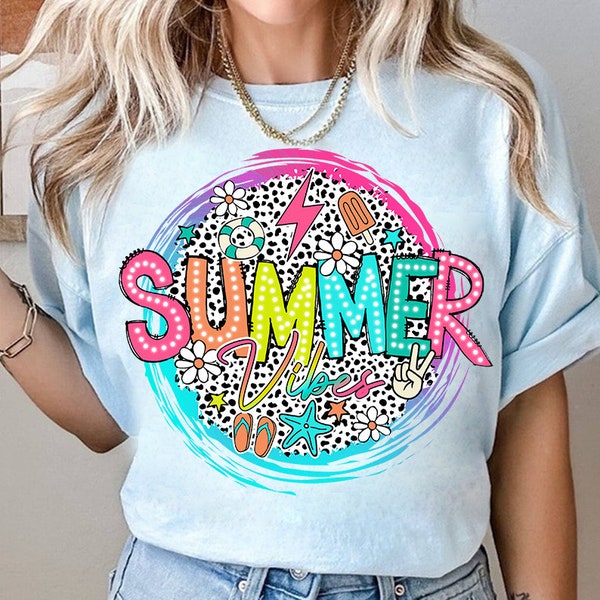Summer Vibes Dalmatian Dots Png, Summer Vibes PNG, Digital Download Png, Bright Doodle, Lake Days Png, Hello Summer png, Beach png, Vacation