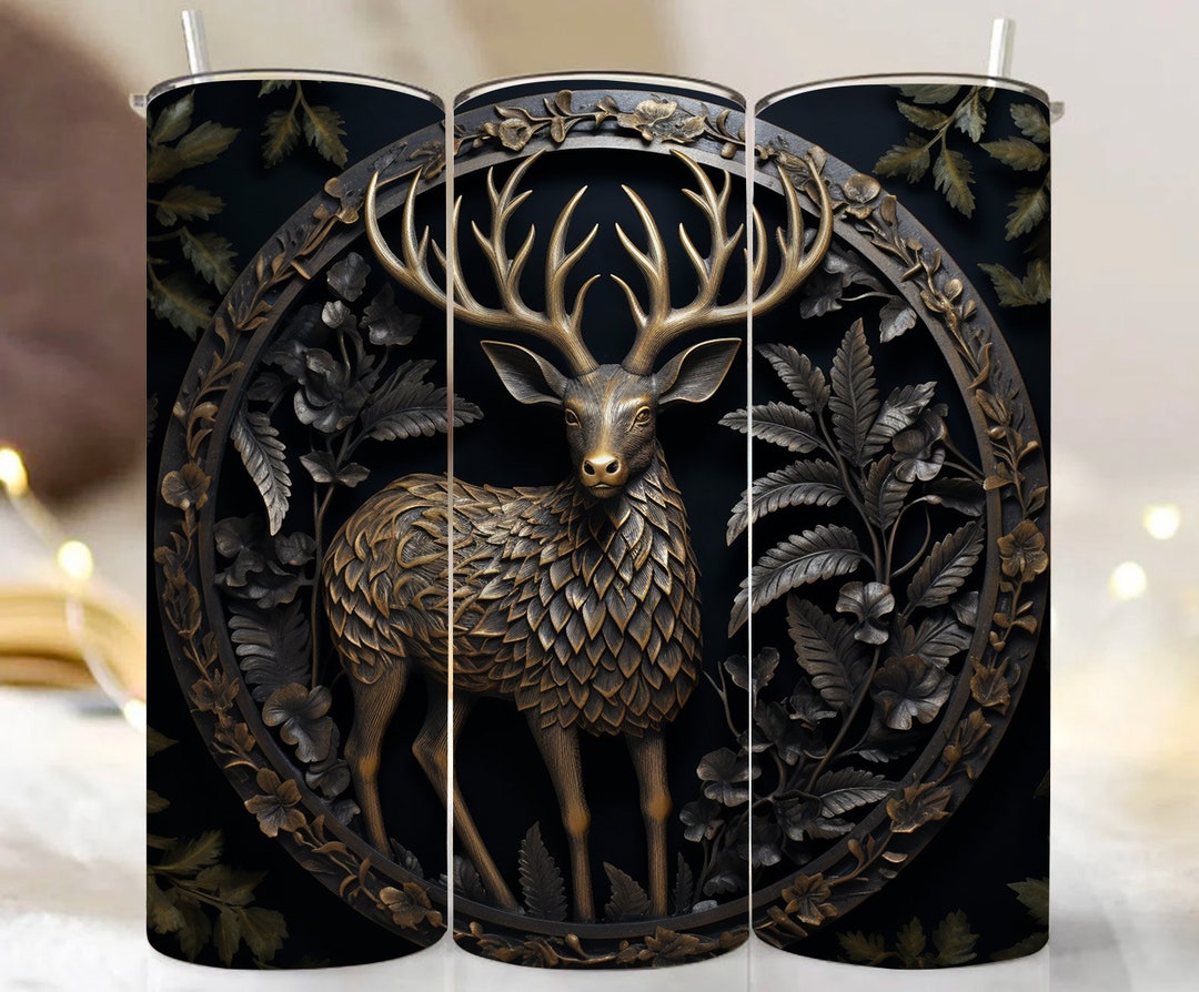 3D Deer in the Forest Tumbler Wrap 20 Oz Skinny Tumbler - Etsy