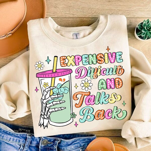 Expensive Difficult And Talks Back PNG, Mom Skeleton PNG, Funny Saying Png, Digital Download, Funny Mother's Day png, Iced Coffee Mom png