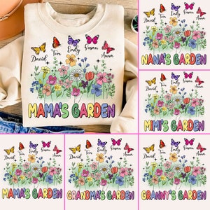 CUSTOM Grandma Mama's Garden Flower Png, Grandma's Garden Bundle Png, Mother's Day Png, Gift For Mom Png, Custom Kid Name Png Download