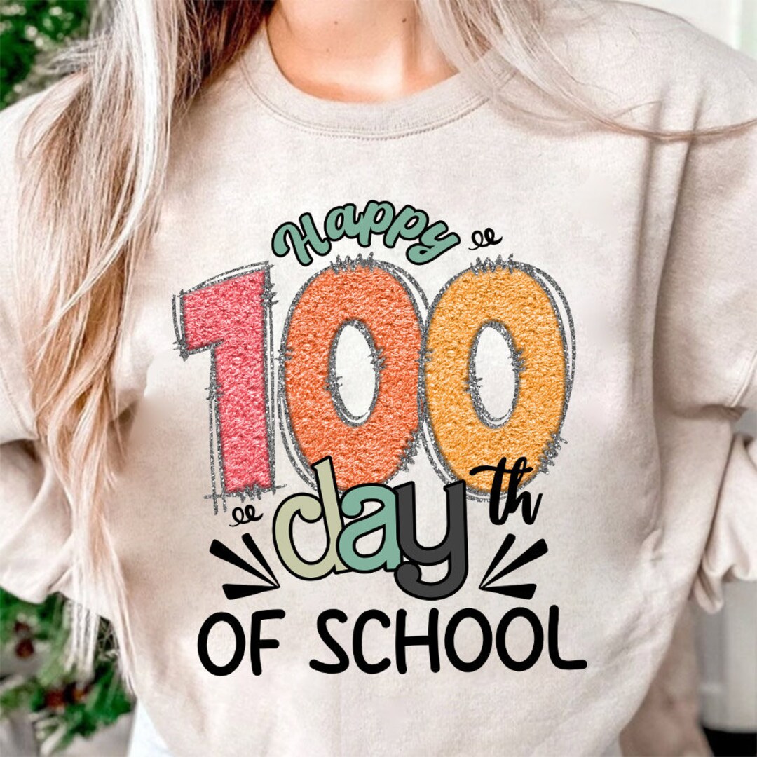 Happy 100 Days of School Png, 100 Days of School Chenille Patch Design ...