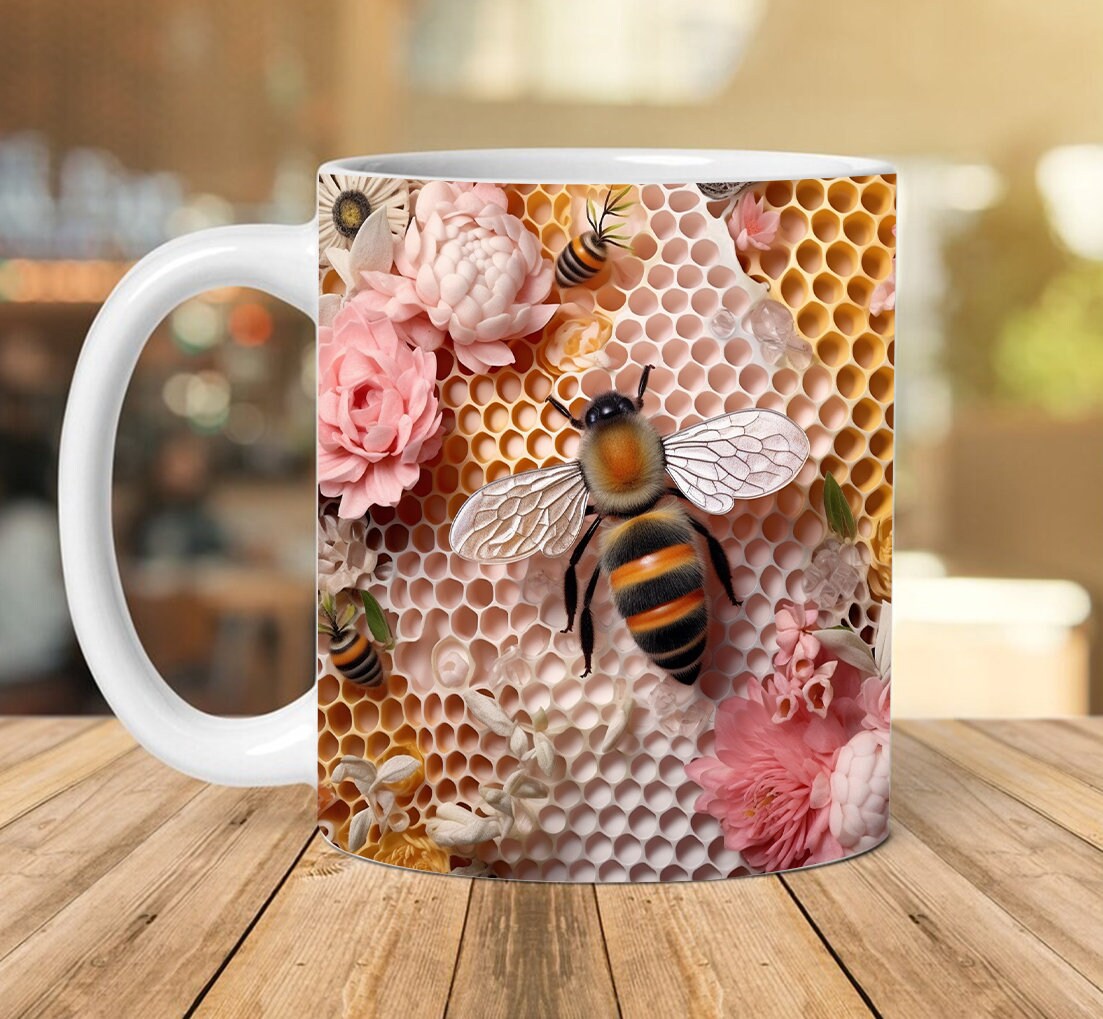 Cricut Mug Press SVG, Mug Wrap Template SVG, Honey Bee Pattern Svg, Mug  Press Template, Design for 12oz and 15oz Mug Sizes, Files for Cricut 