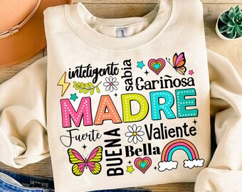 Ella es Mamá Png, Retro Mother PNG, Blessed Mom Png, Spanish Mom, Mom Life Png, Mother's Day Png, Mom Png, Gift for Mom, Retro Madre Quotes