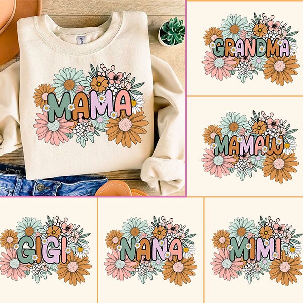 Floral Mama Nana PNG Sublimation Design Download, Mama Png, Mama Floral png, Mama Flower png, Mothers day Png, mama floral, mothers day png