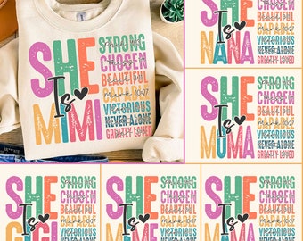 She is Mom Bundle PNG, She is Nana, Meme PNG, Blessed Mom Png, Mom Shirt, Mom Life Png, Mother's Day Png, Gift for Mom, Retro Mama Quotes