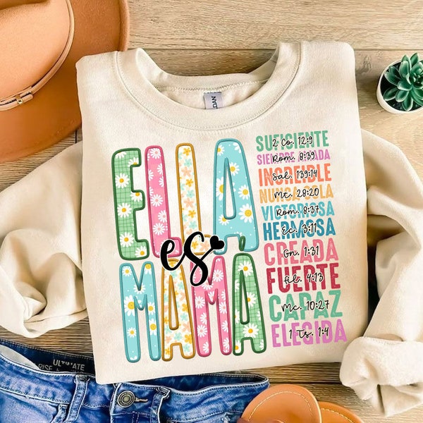 Ella es Mamá Png, Retro Mother PNG, Blessed Mom Png, Spanish Mom, Mom Life Png, Mother's Day Png, Mom Png, Gift for Mom, Retro Mama Quotes