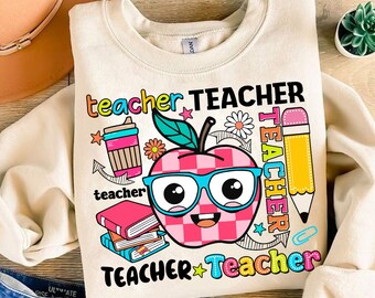 Retro Teacher Tour Png, ABCD Teacher Png, Funny Teacher Png, End of Year Png, Teacher Gift, Kindergarten Teacher Png, Elementary School