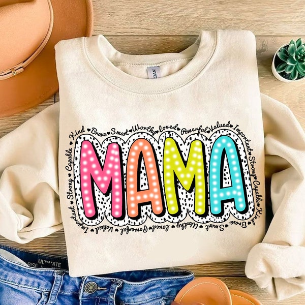 Mama All Day Everyday PNG, Mama Doodle Png, Dalmatian Dots, Sublimation, Mama Png Design Download, Mother's Day png, Retro Mama, She is Mom