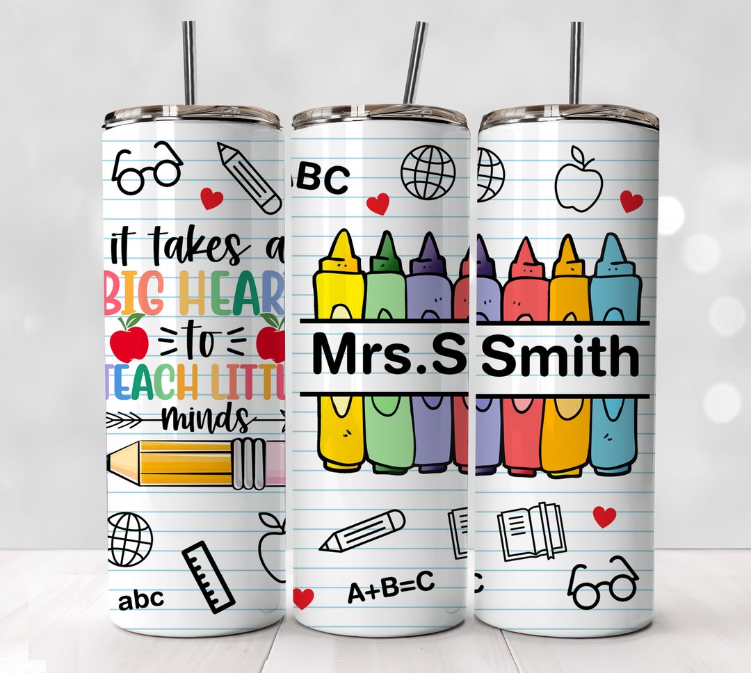 Teacher Tumbler Wrap, Personalized Teacher 20oz Sublimation Tumbler PNG ...