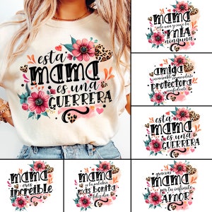 Bellas Frases para el Dia de las Madres Png Bundle, Spanish Png Bundle, Mexican Mom Gift PNG, Frases Florales Mama latina png, Sublimation