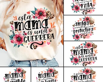 Bellas Frases para el Dia de las Madres Png Bundle, Spanish Png Bundle, Mexican Mom Gift PNG, Frases Florales Mama latina png, Sublimation