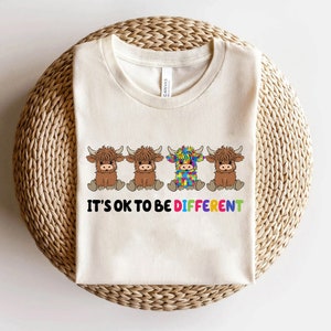 It's Ok To be Different png, Highland Cow Autism png, Retro Highland Cow png, Autism Rainbow png, Be Kind png, Retro Autism Kids png