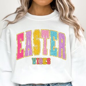 Easter Vibes Chenille Patch Png,  Easter Bunny Png, Leopard Smiley Bunny Png, Bunny Png, Retro Easter Png, Peeps Png, Happy Easter Png