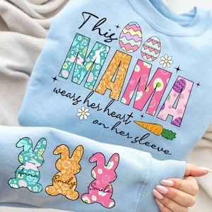 This MAMA Loves Her Hearts PNG, Mama Easter Shirt Design, Easter Day PNG File, Mama Easter Digital Download, Retro Easter Png Shirt