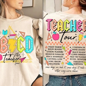 Retro Teacher Png, ABCD Teacher Tour Png, Back To School, End of Year Pnh, Teacher Gift, Kindergarten Teacher Png, Elementary School