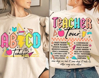 Retro Teacher Png, ABCD Teacher Tour Png, Back To School, End of Year Pnh, Teacher Gift, Kindergarten Teacher Png, Elementary School