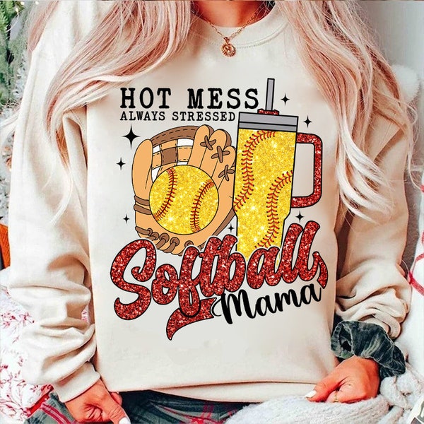 Softball Mama Png, Boujee Softball PNG, Sublimation Design, Digital Download Png, Sports PNG, Glitter Softball PNG, Leopard Softball Mom Png
